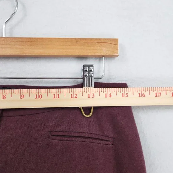 Talbots Pants Women 4 Burgundy Dalton Stretch Mid Rise Tapered Equestrian Seamed - Picture 5 of 13